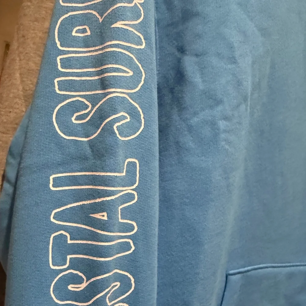 New Oversized Blue Coastal Surf Hoodie - Picture 2 of 3